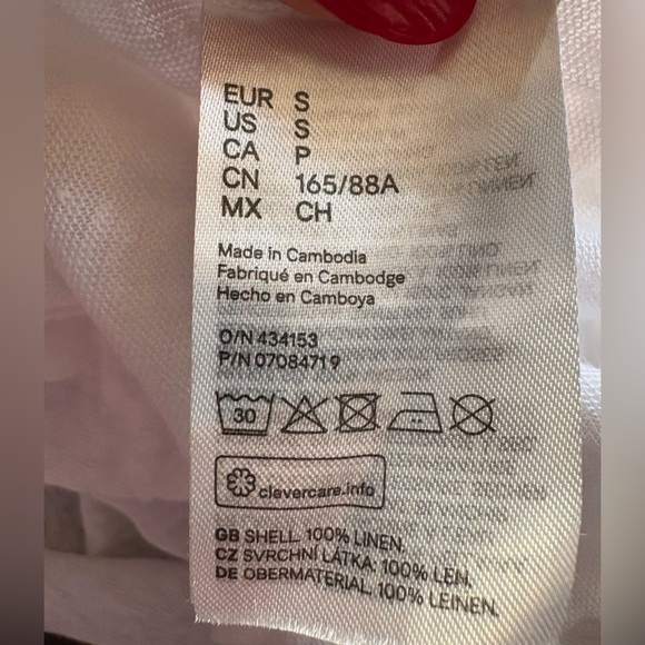 H&M women’s linen V neck lightweight beachy top ties at sleeve sz small preloved - Picture 6 of 6